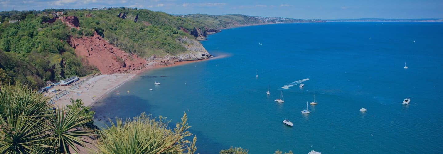Babbacombe Bay, Torquay — on the doorstep of Hocking Cottage